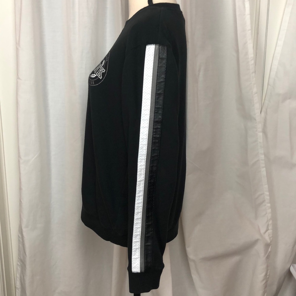 Victoria’s Secret PINK Limited Edition Sweatshirt Collegiate Striped Arm Emblem - Picture 4 of 8